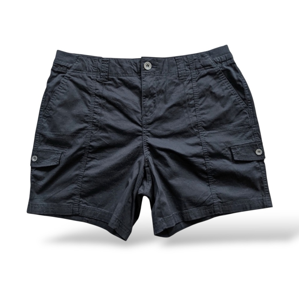 Style & Co Plus Black Mid-Rise Cargo Short, 14W
